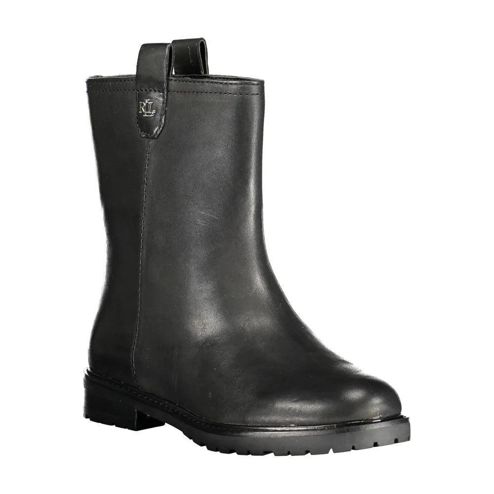 Ralph Lauren Black Leather Women Boot - Boots