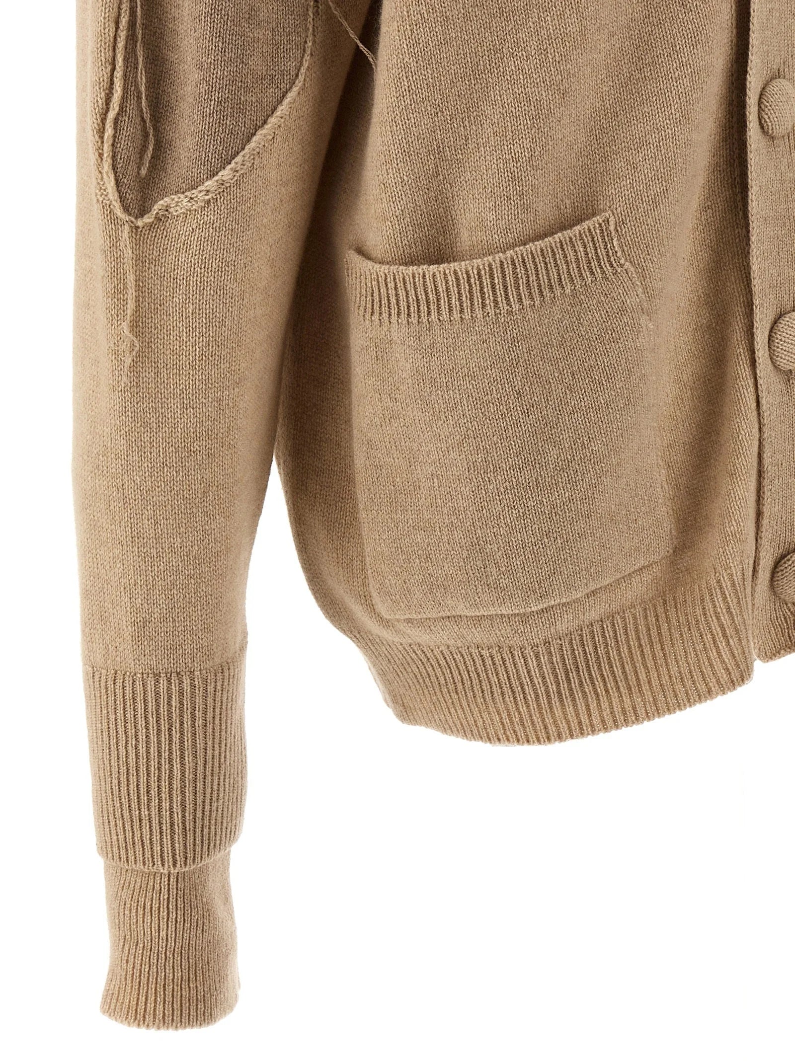 RAMAEL Beige Cashmere Cardigan - S