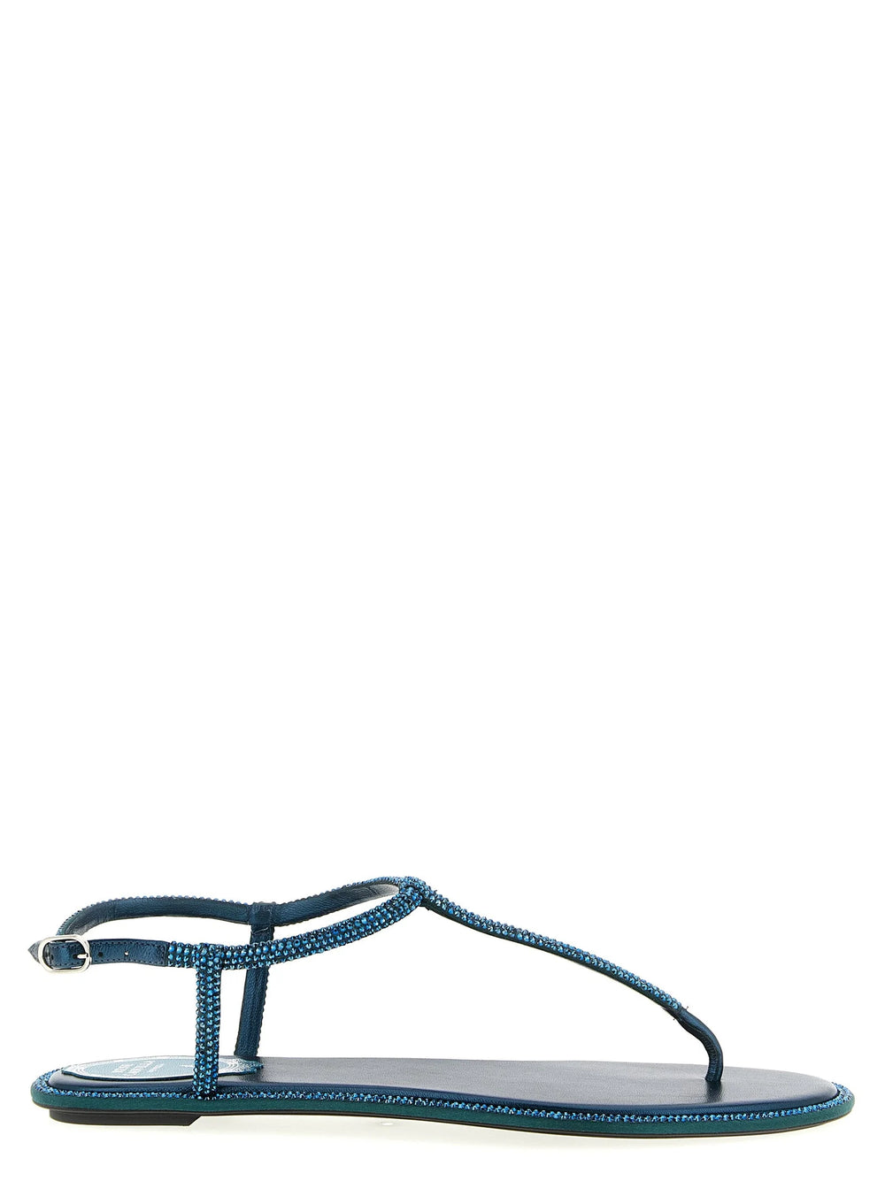 RENE CAOVILLA Bicolor Viscose Flat Sandals