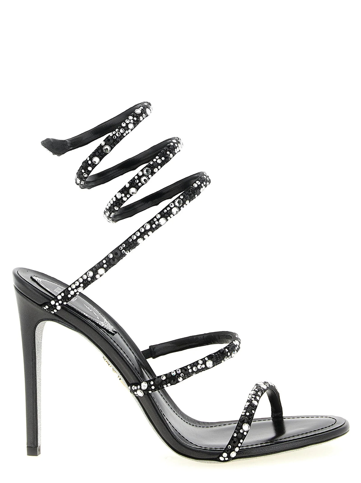RENE CAOVILLA Bicolor Viscose Stiletto Heel Sandals