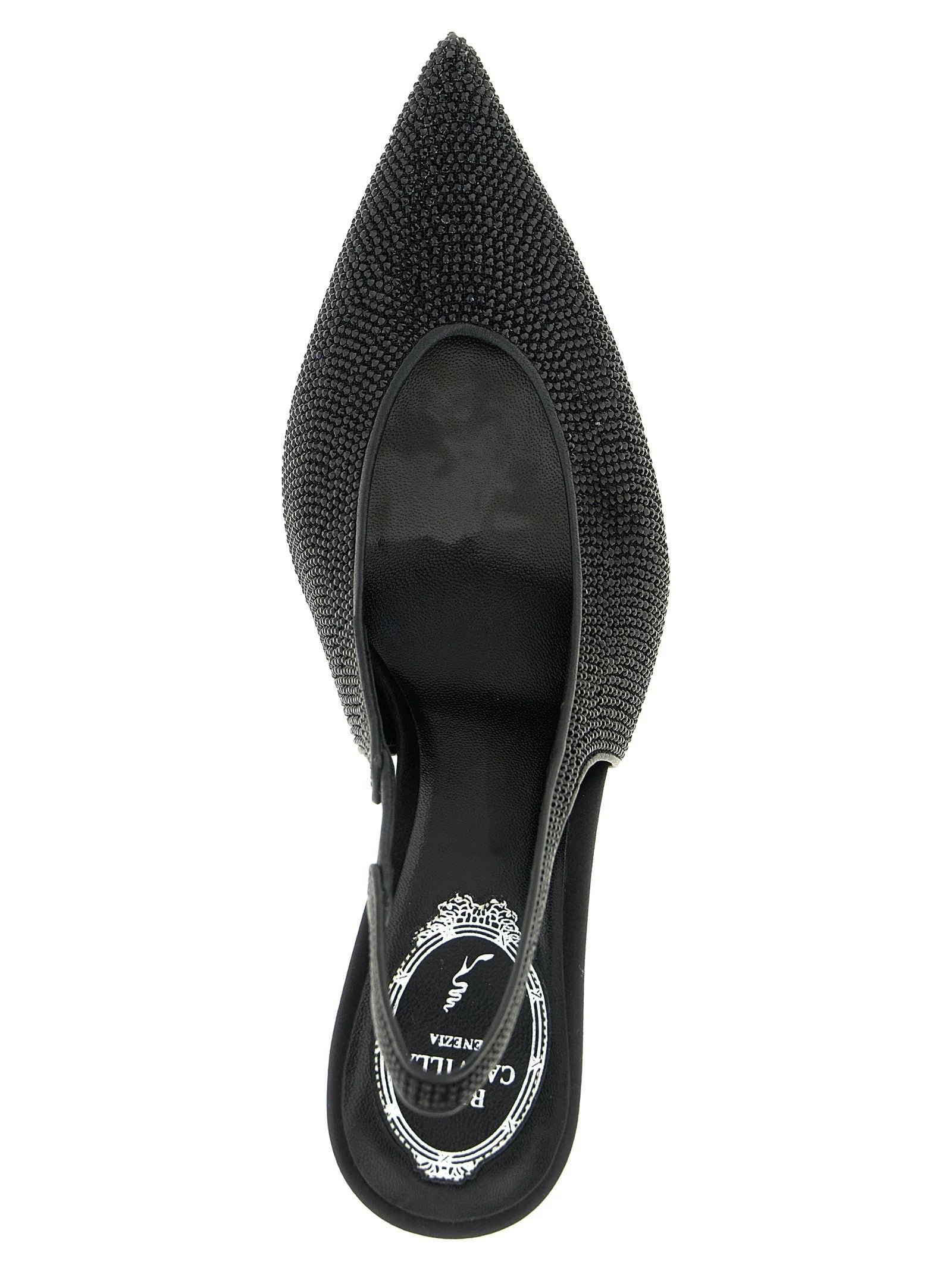 RENE CAOVILLA Black Glass High Heel Pumps