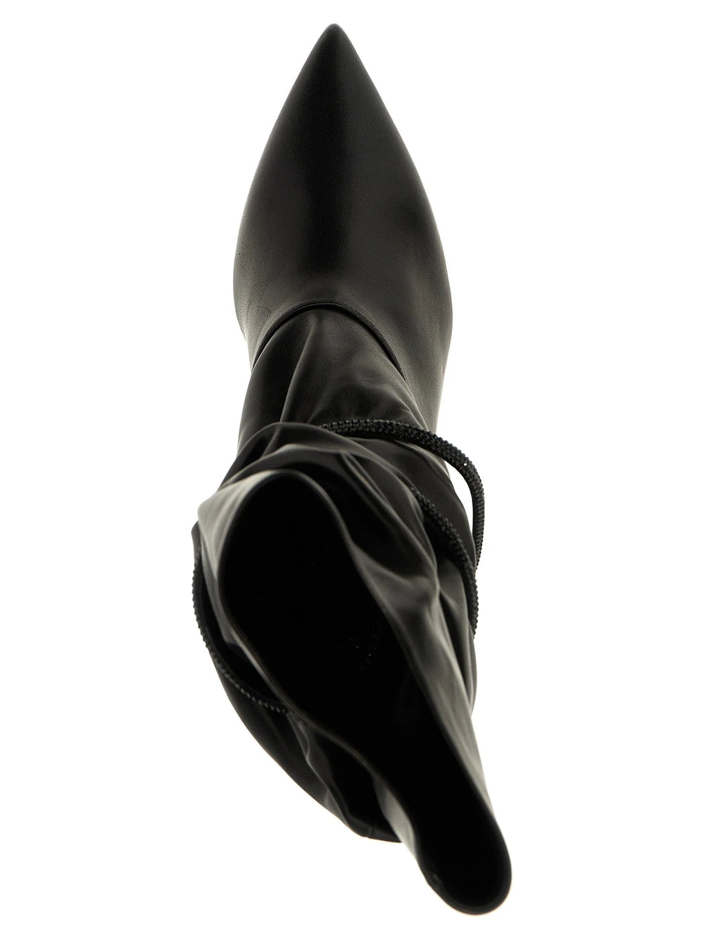 RENE CAOVILLA Black Lamb Leather Ankle Boots - EU38.5/US8.5