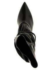 RENE CAOVILLA Black Lamb Leather Ankle Boots - EU38.5/US8.5