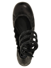 RENE CAOVILLA Black Lamb Leather Ballet Flats