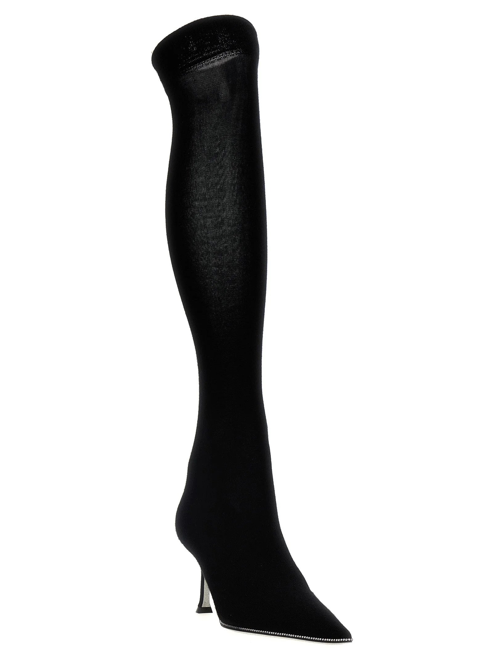 RENE CAOVILLA Black Leather Over The Knee - EU37/US7