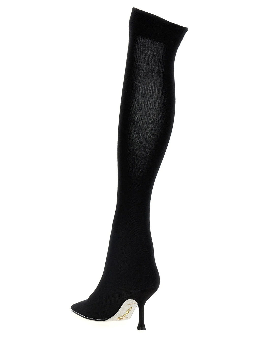 RENE CAOVILLA Black Leather Over The Knee - EU37/US7