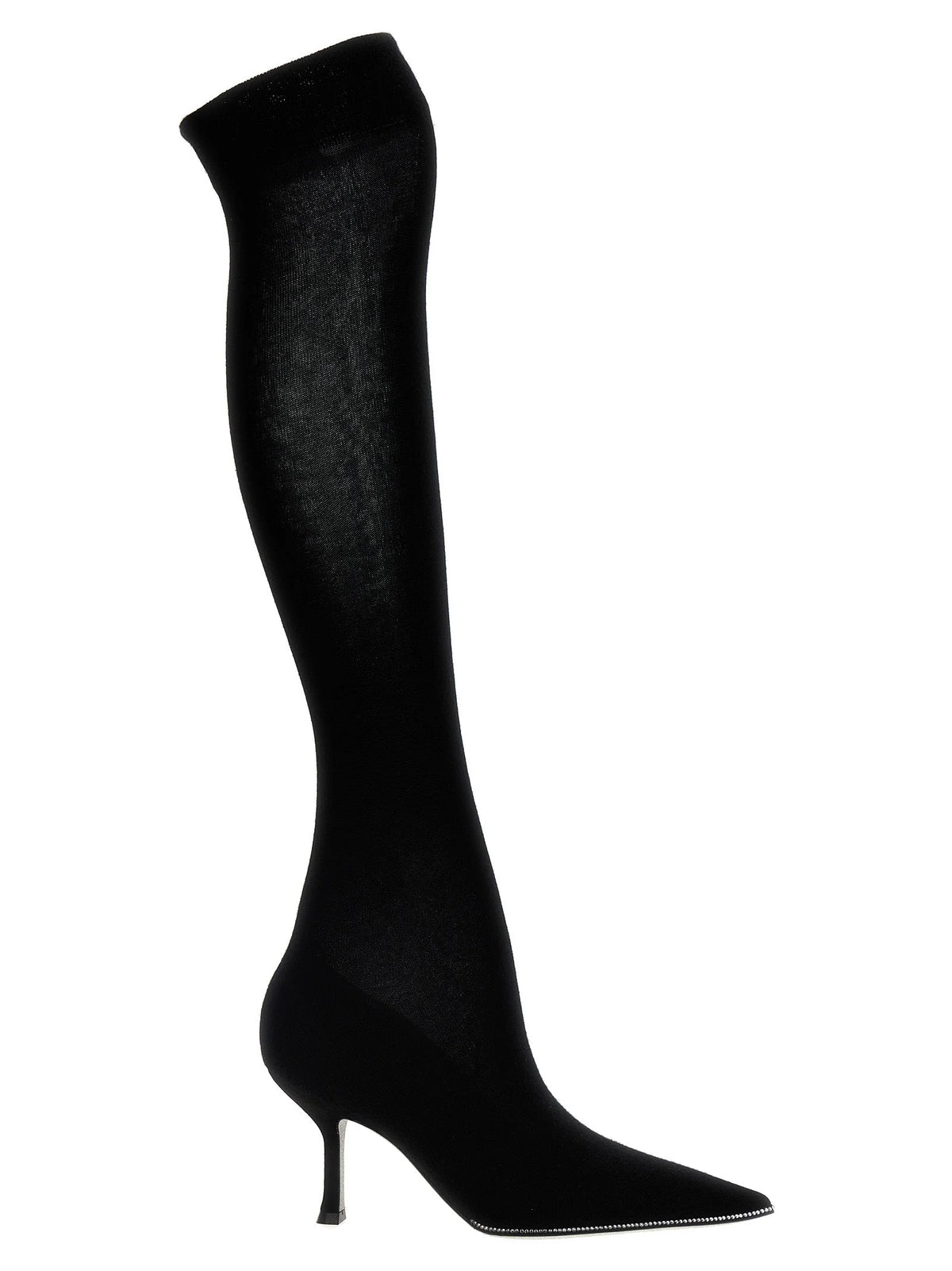 RENE CAOVILLA Black Leather Over The Knee - EU37/US7