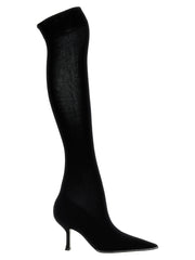RENE CAOVILLA Black Leather Over The Knee - EU37/US7