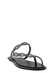 RENE CAOVILLA Black Satin Slides