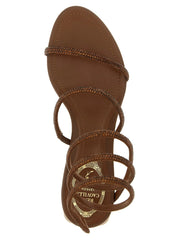 RENE CAOVILLA Brown Viscose Strap-On Sandals