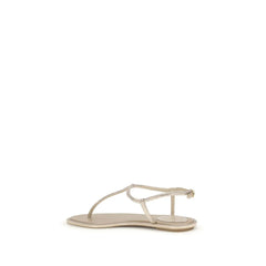RENE CAOVILLA Cream Satin Flip-Flop Sandals