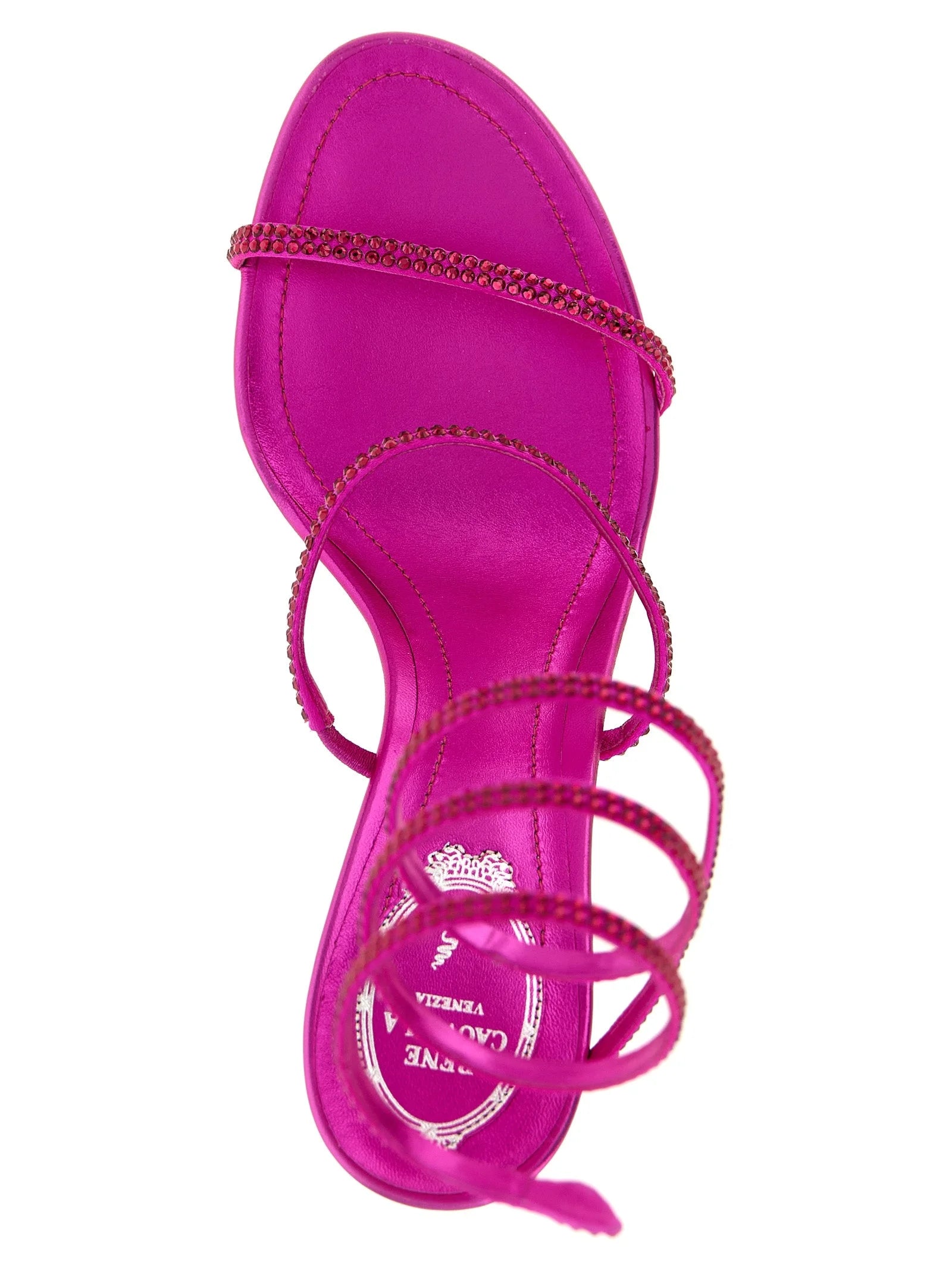 RENE CAOVILLA Fuchsia Viscose Stiletto Heel Sandals - EU36.5/US6.5