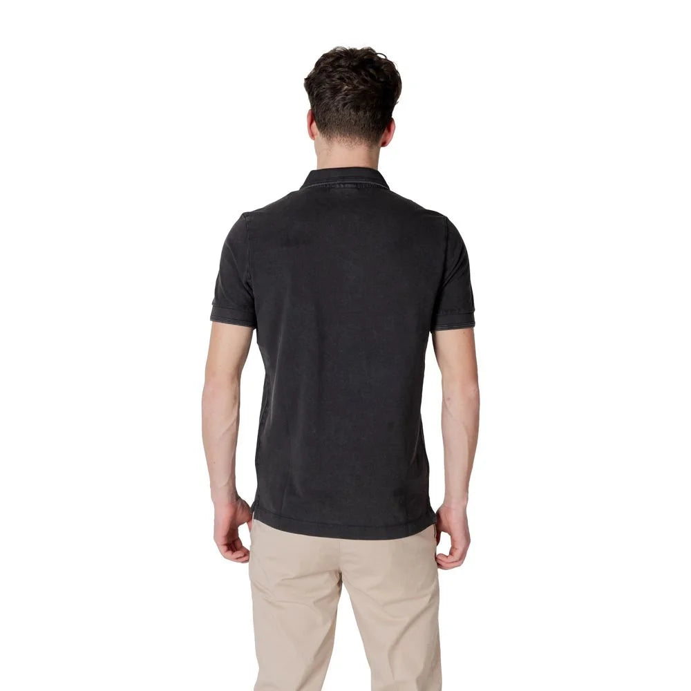 Replay Black Cotton Polo Shirt - Polos