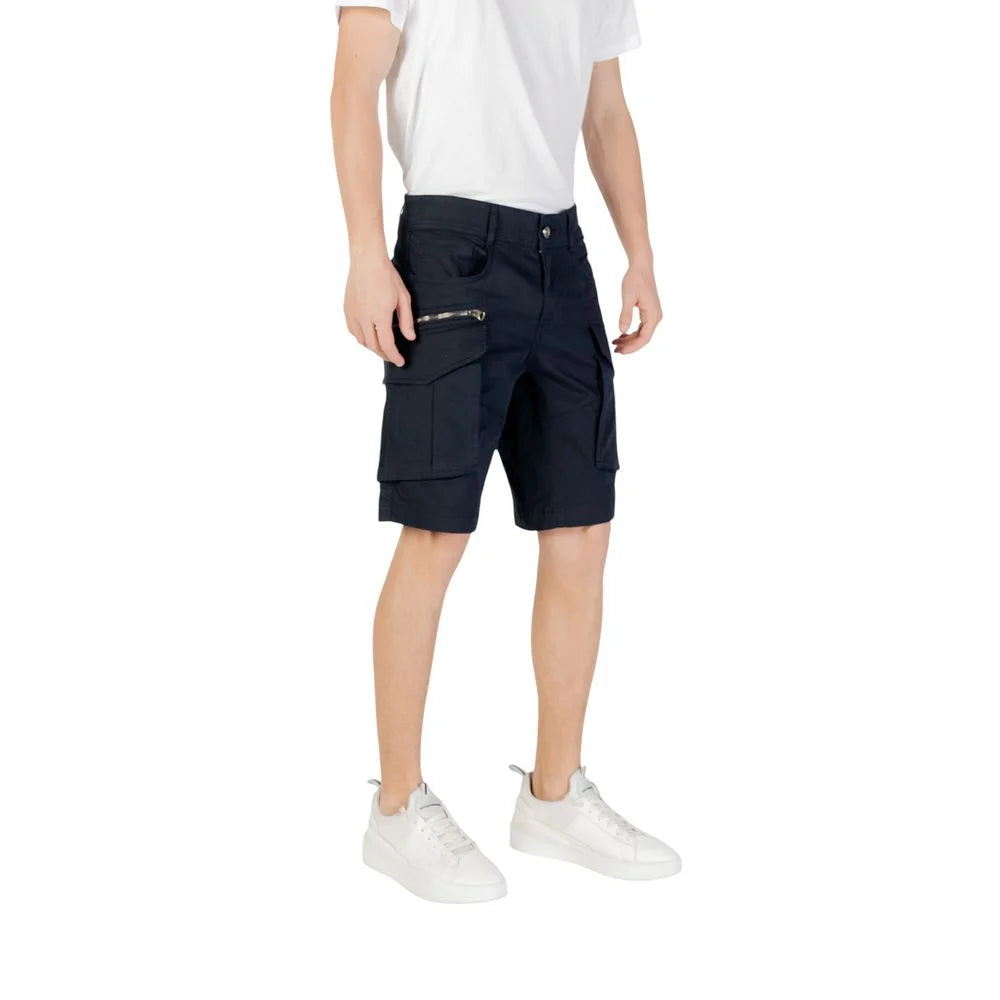 Replay Blue Cotton Bermuda - Bermudas