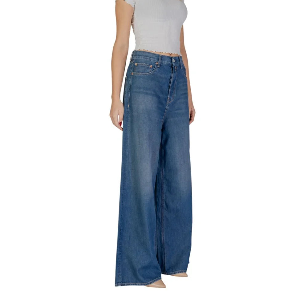 Replay Blue Cotton Bootcut Jean - Jeans
