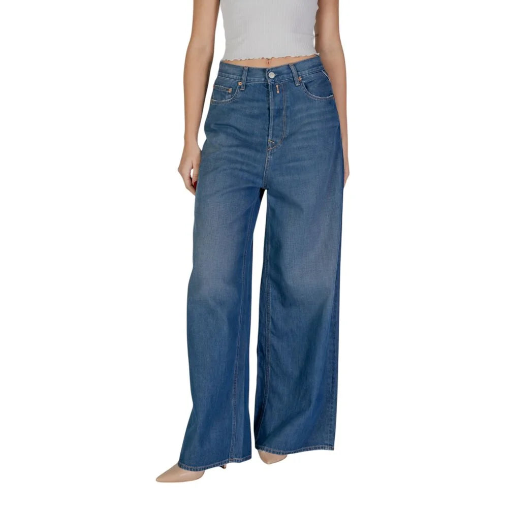 Replay Blue Cotton Bootcut Jean - Jeans