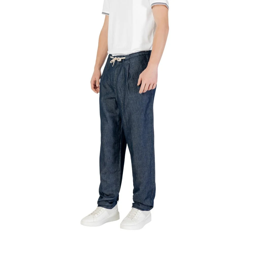 Replay Blue Cotton Pant - Trousers