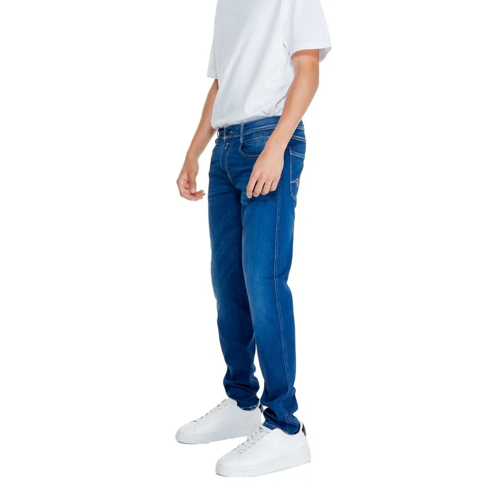 Replay Blue Cotton Relaxed Fit Jean - Jeans