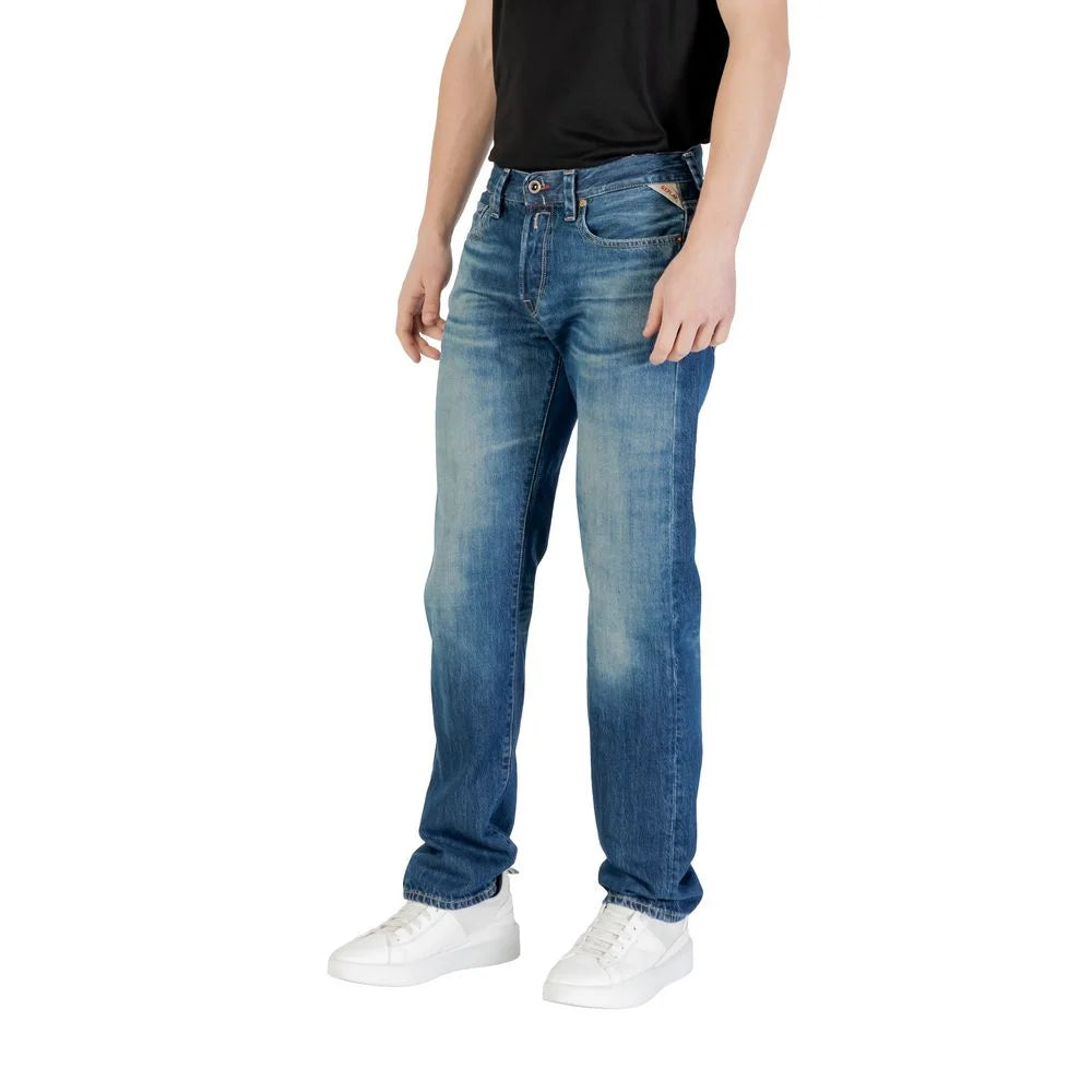 Replay Blue Cotton Relaxed Fit Jean - Jeans