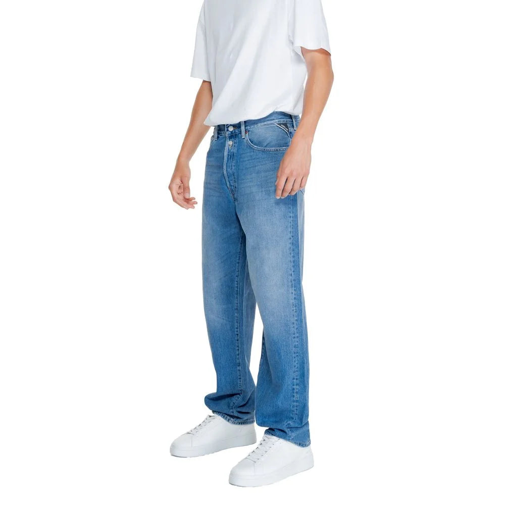 Replay Blue Cotton Relaxed Fit Jean - Jeans