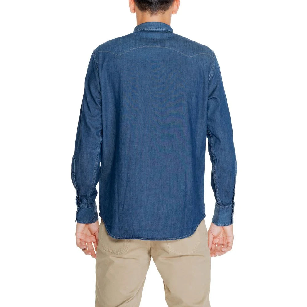 Replay Blue Cotton Shirt - IT44 | S - Shirts
