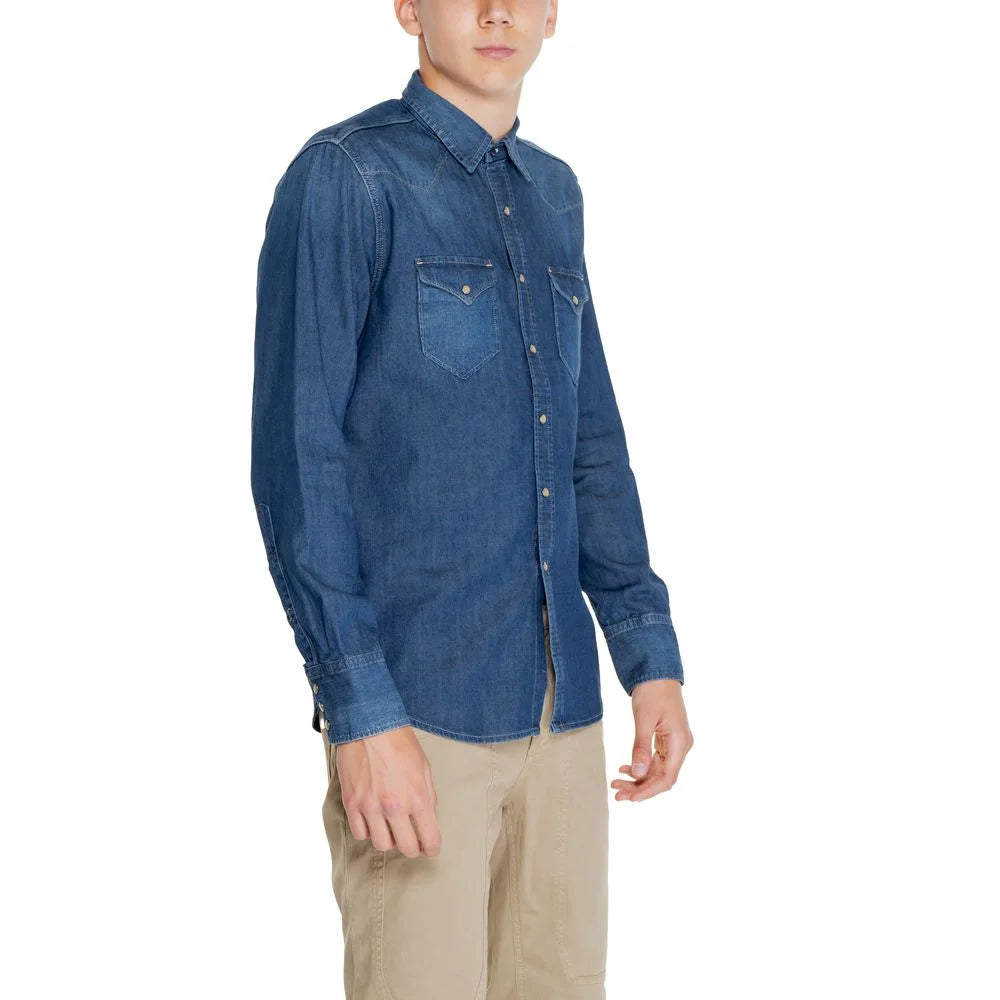 Replay Blue Cotton Shirt - IT44 | S - Shirts