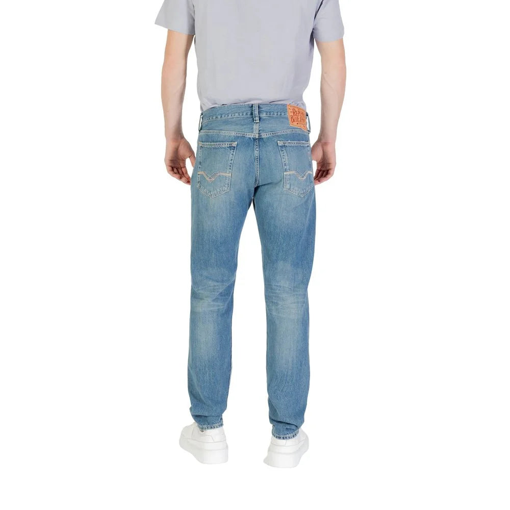 Replay Blue Cotton Skinny Jean - Jeans