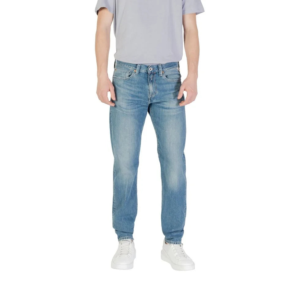 Replay Blue Cotton Skinny Jean - Jeans