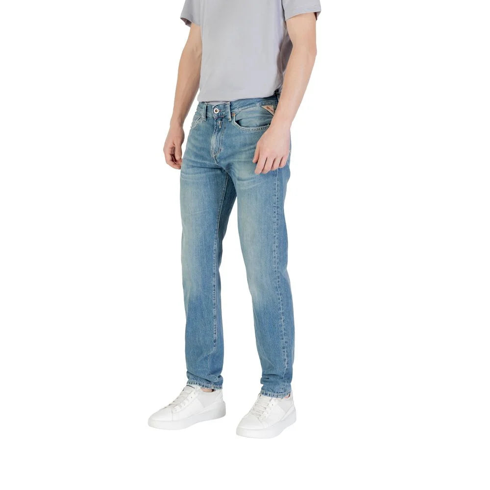 Replay Blue Cotton Skinny Jean - Jeans