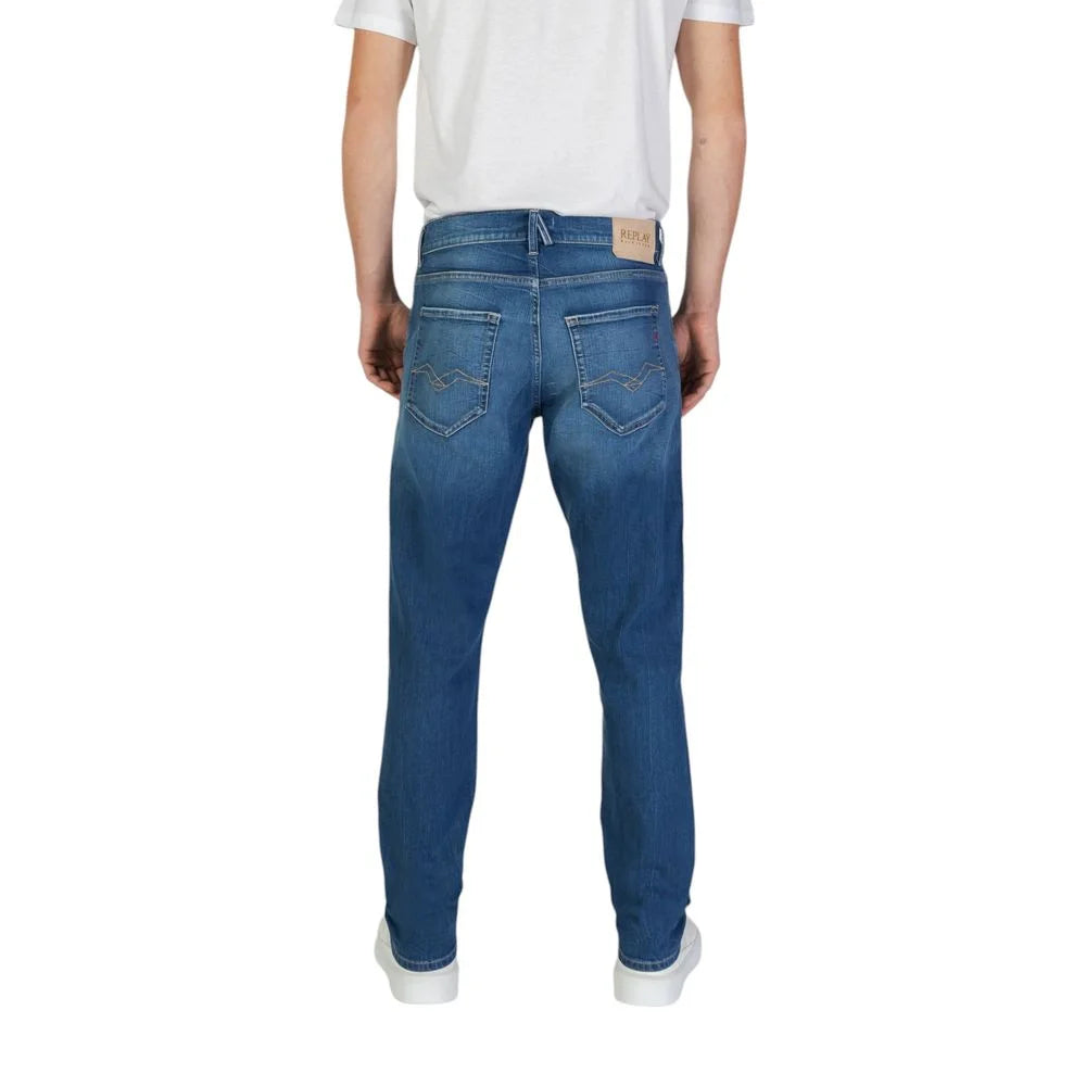 Replay Blue Cotton Slim Fit Jean - Jeans