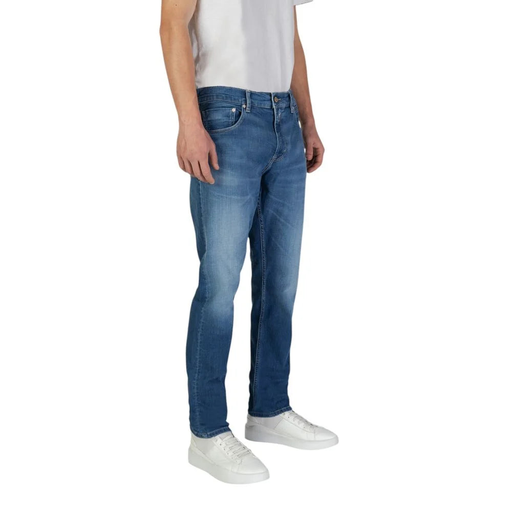 Replay Blue Cotton Slim Fit Jean - Jeans