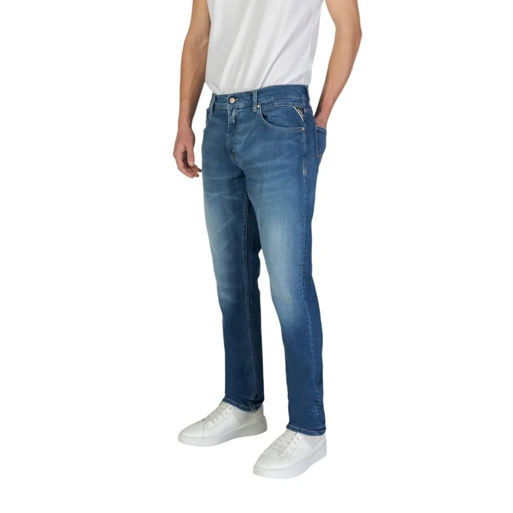 Replay Blue Cotton Slim Fit Jean - Jeans