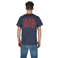 Replay Blue Cotton T-Shirt - T-Shirts