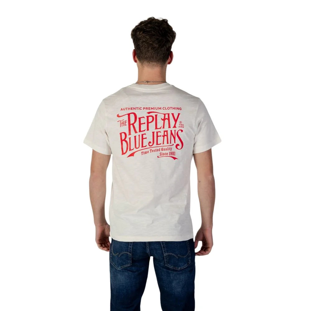 Replay Cream Cotton T-Shirt - T-Shirts