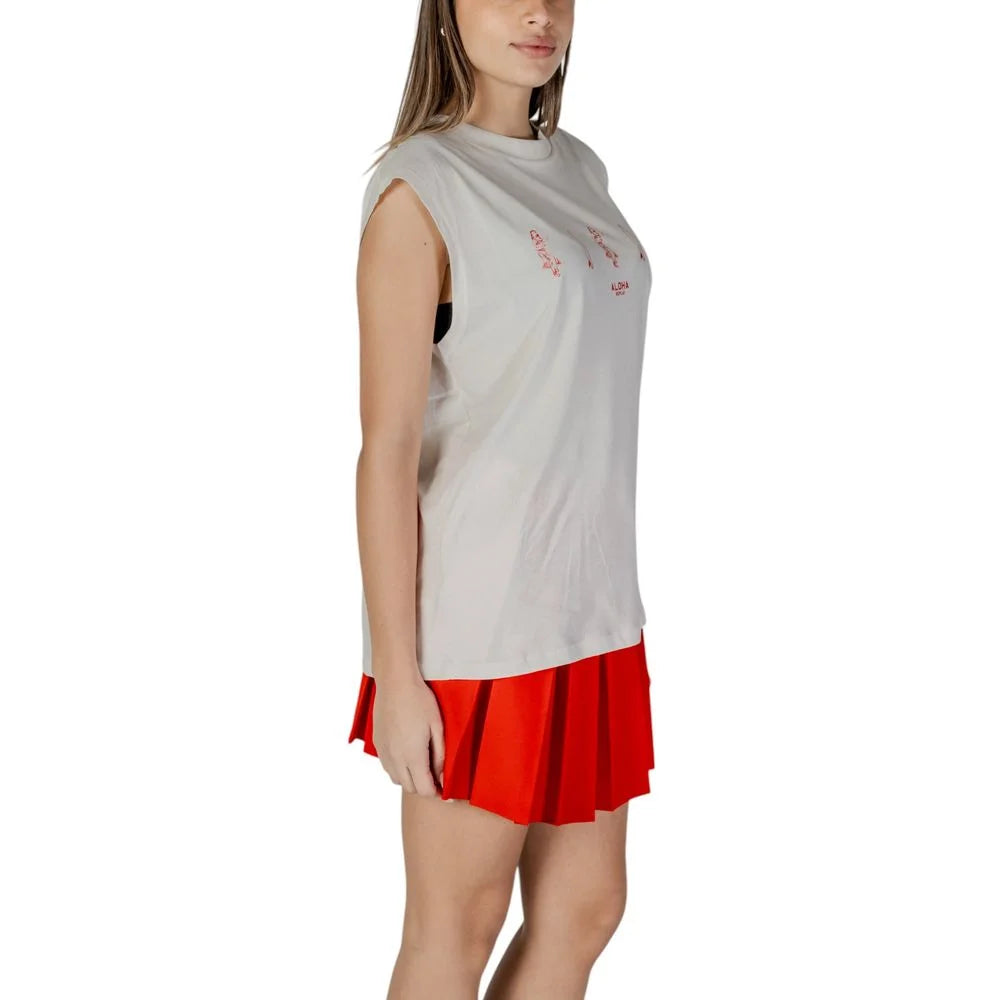 Replay Cream Cotton Tank Top - IT44|L - Tank Tops
