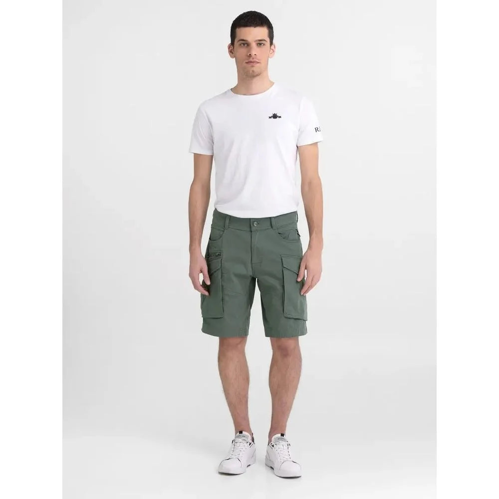 Replay Green Cotton Bermuda - Bermudas
