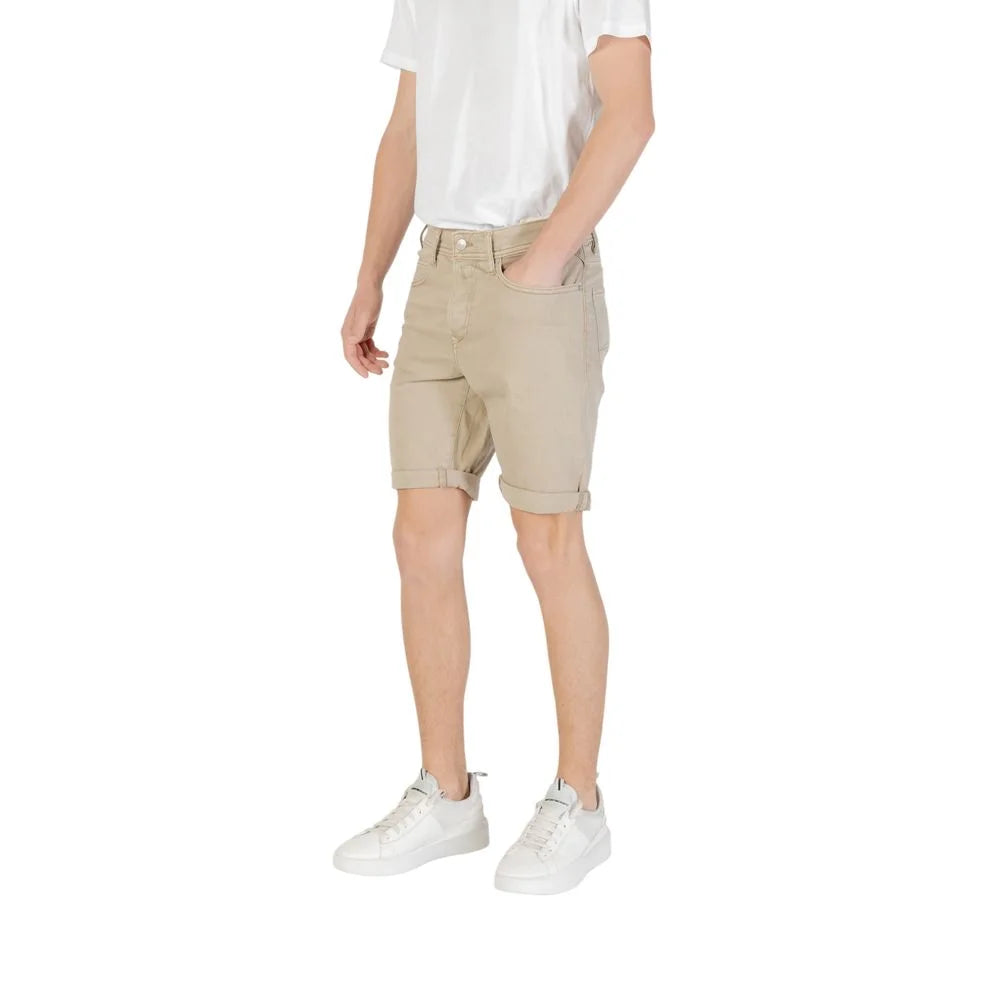 Replay Green Cotton Bermuda - Bermudas