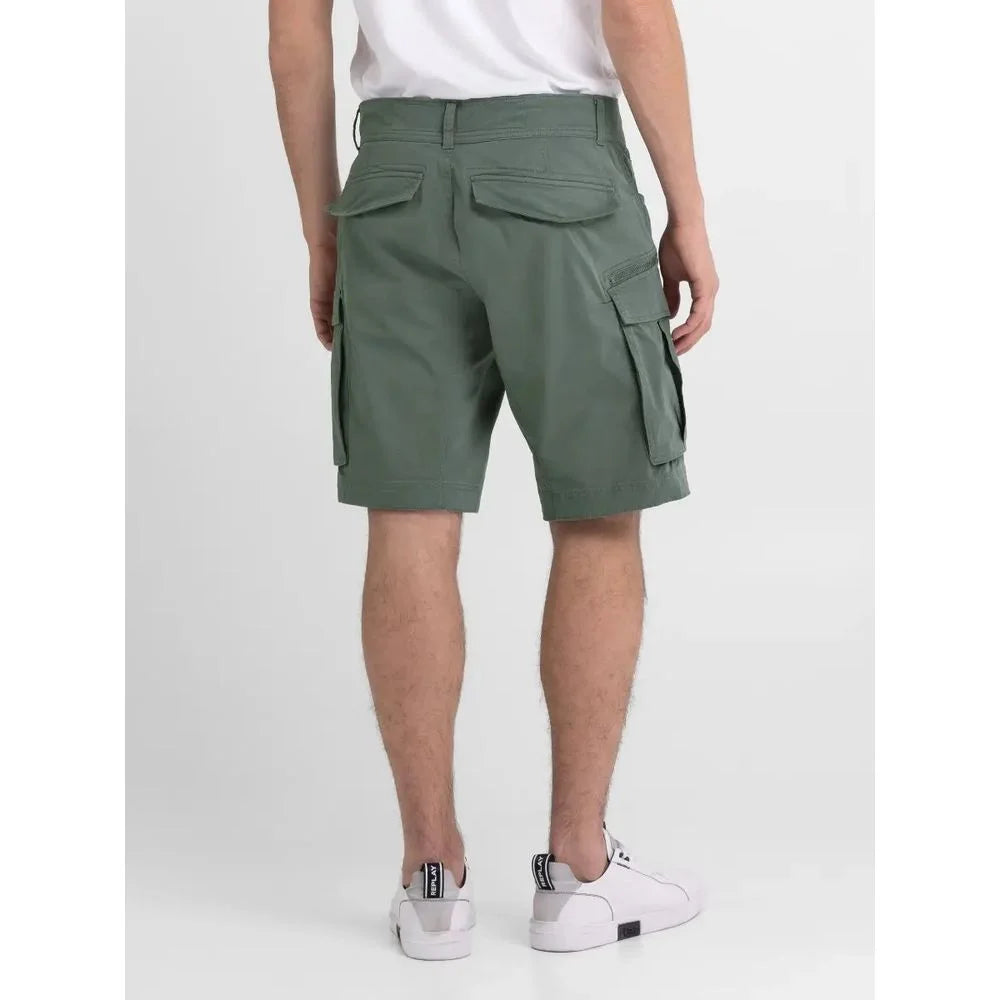 Replay Green Cotton Bermuda - Bermudas