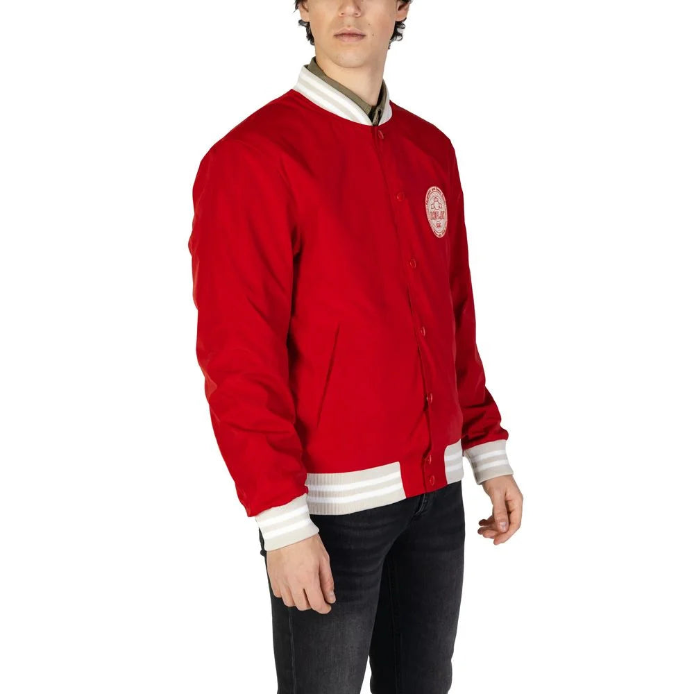 Replay Red Cotton Jackets & Coat - Varsity Jackets