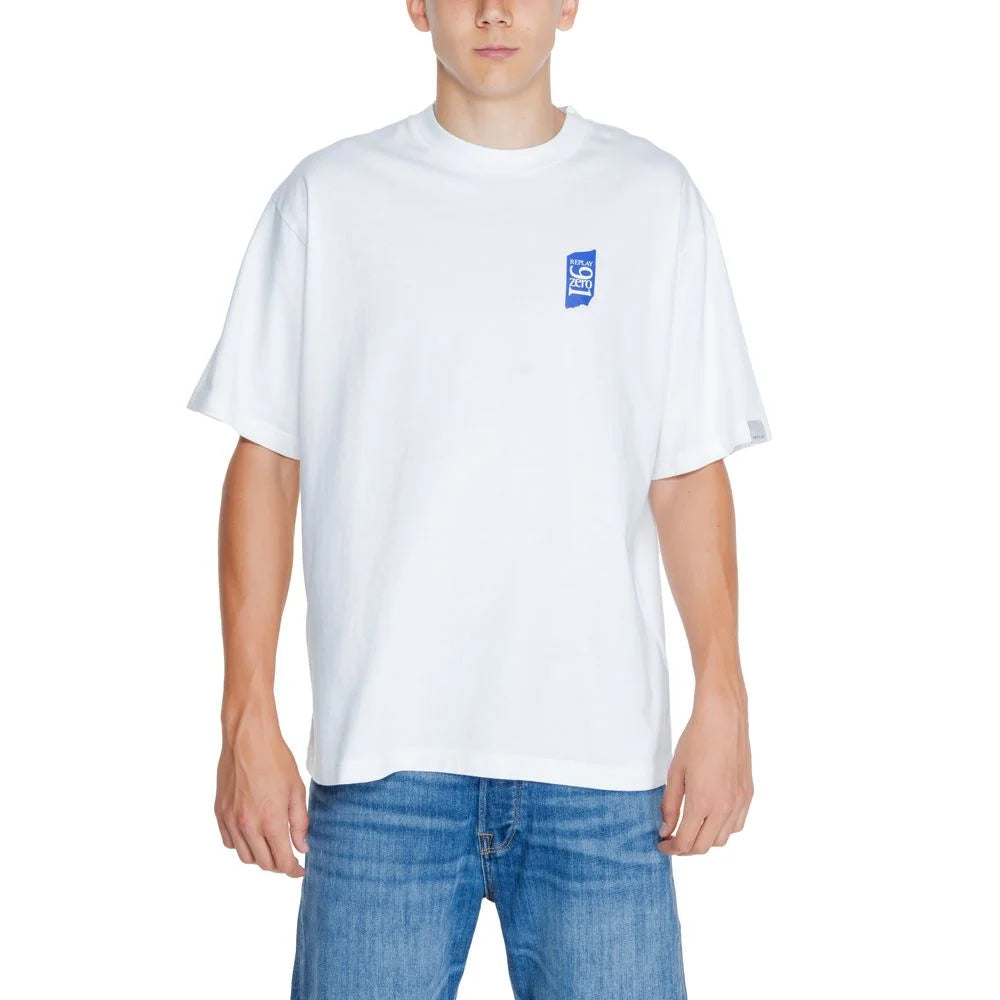 Replay White Cotton T-Shirt - T-Shirts