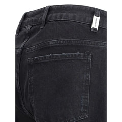 Represent Black Cotton Straight-Leg Jeans
