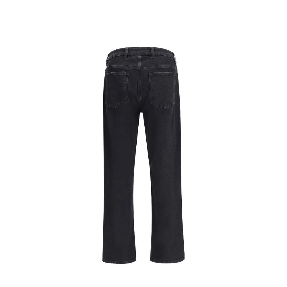 Represent Black Cotton Straight-Leg Jeans