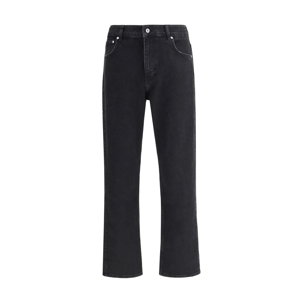 Represent Black Cotton Straight-Leg Jeans