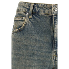 Represent Blue Cotton Straight-Leg Jeans