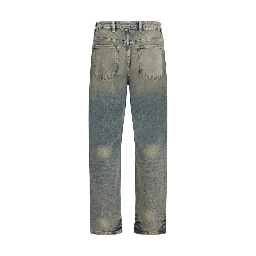 Represent Blue Cotton Straight-Leg Jeans