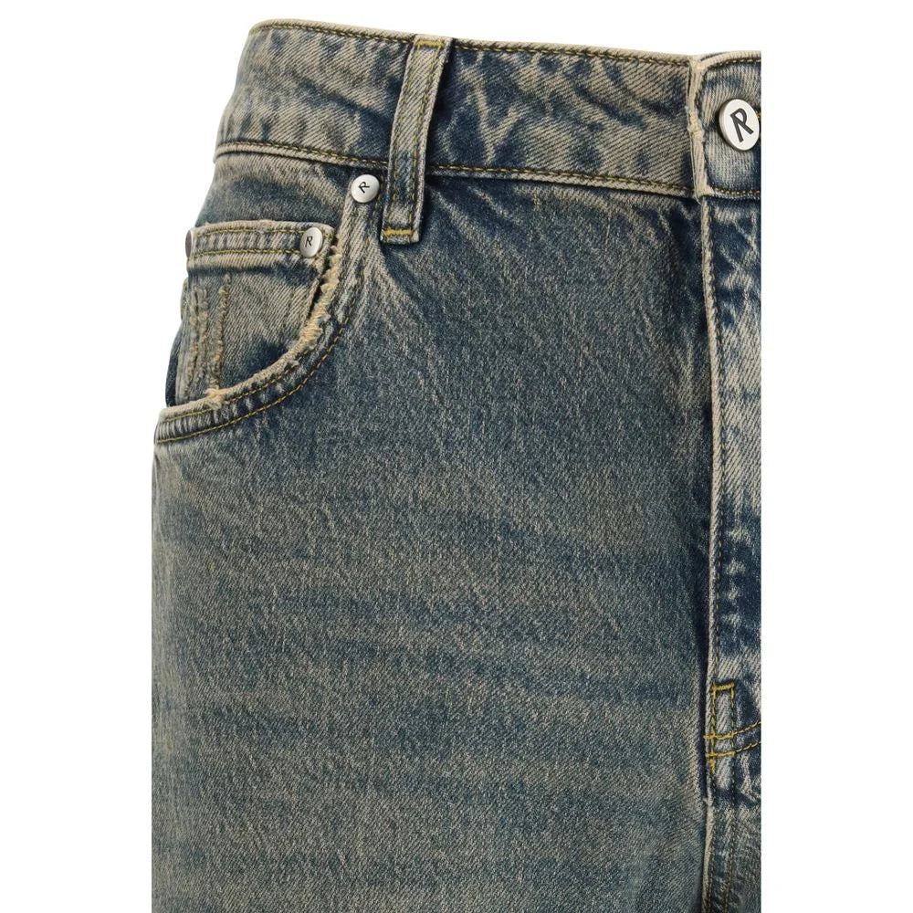 Represent Blue Cotton Straight-Leg Jeans - W31