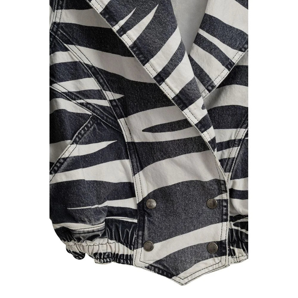 Retrofête Black And White Cotton Blazer - XXS - Trucker Jackets