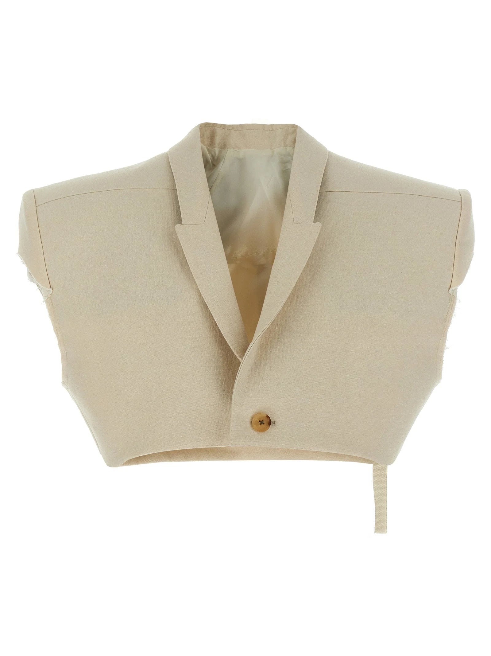 Rick Owens Beige Cotton Sleeveless Jacket - IT38