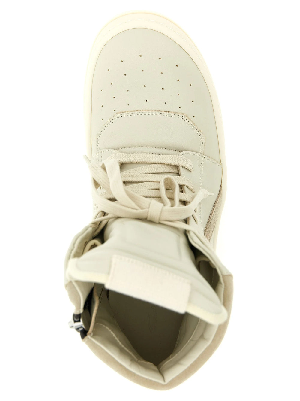 Rick Owens Beige Cowhide Athletic Sneakers