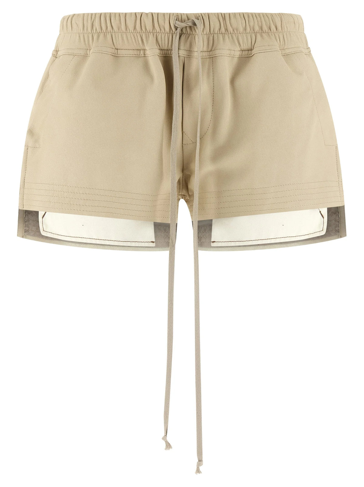 Rick Owens Beige Lamb Leather Bermuda Shorts - IT42